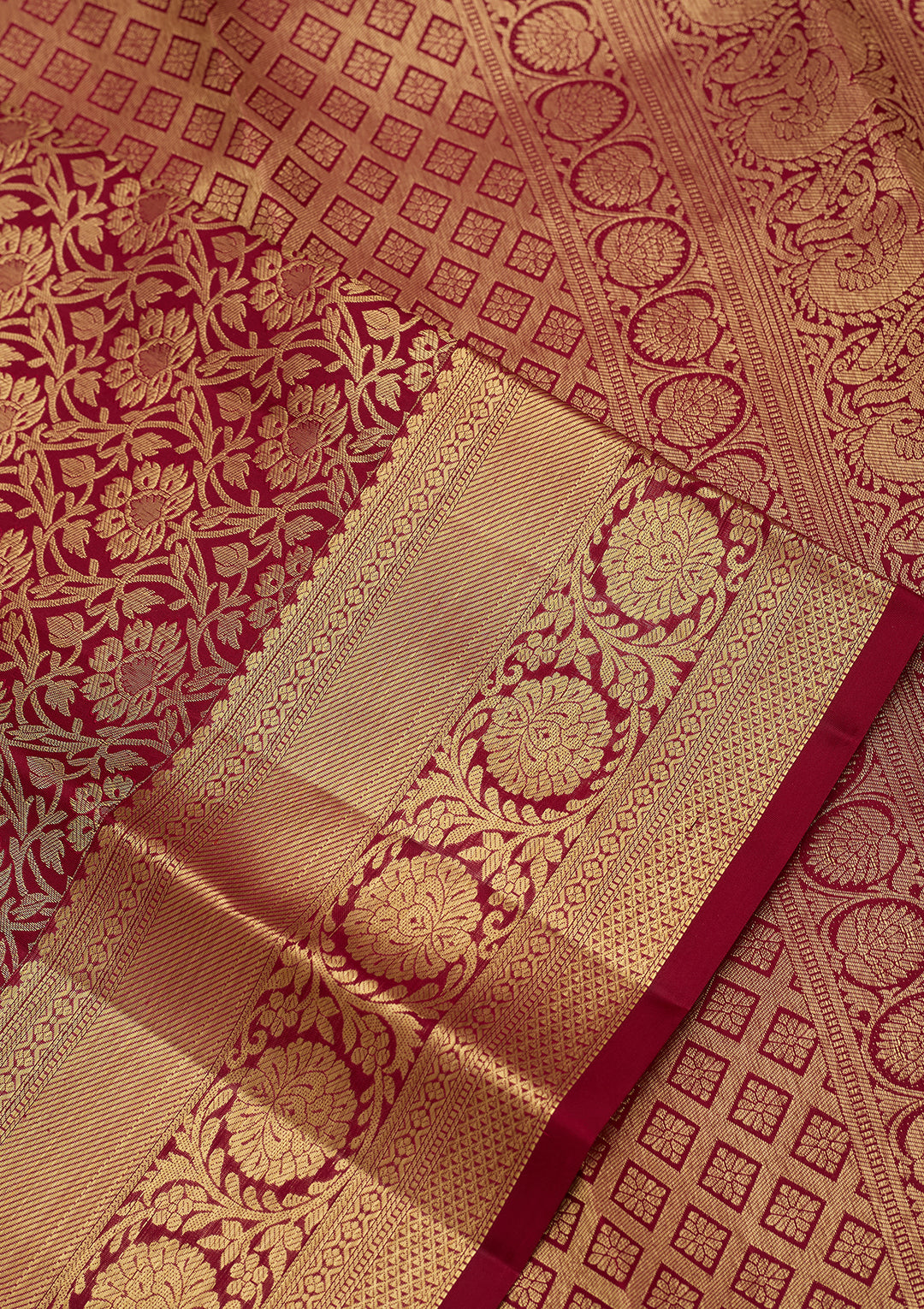 Maroon Dharmavaram Pure Silk Saree