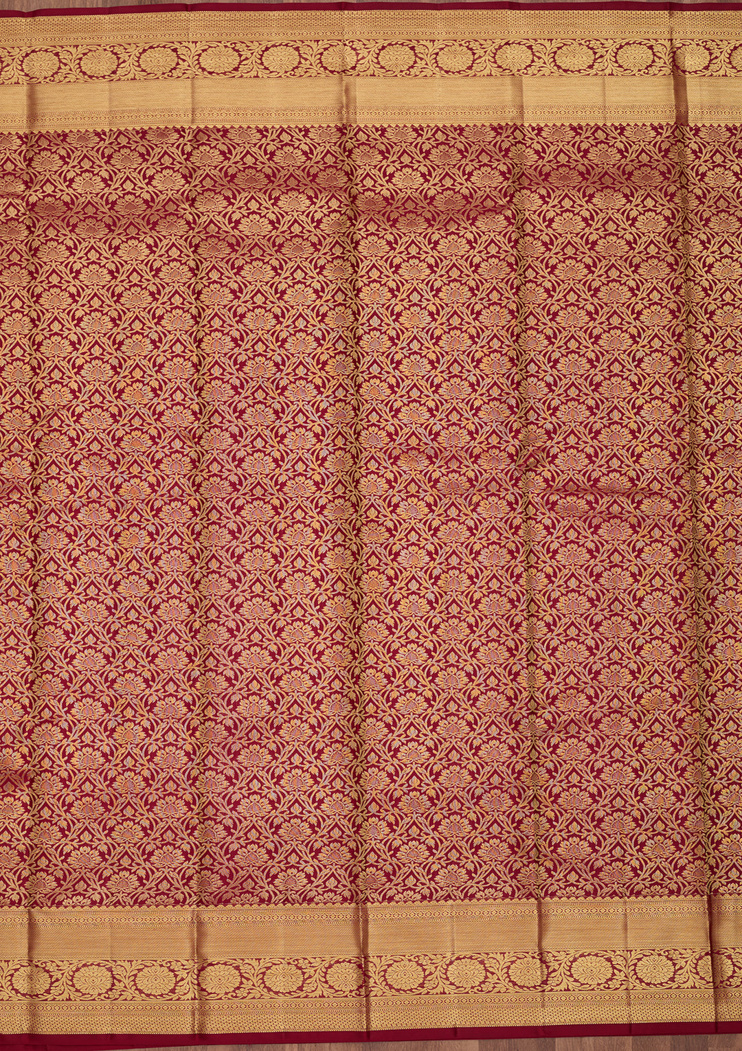 Maroon Dharmavaram Pure Silk Saree