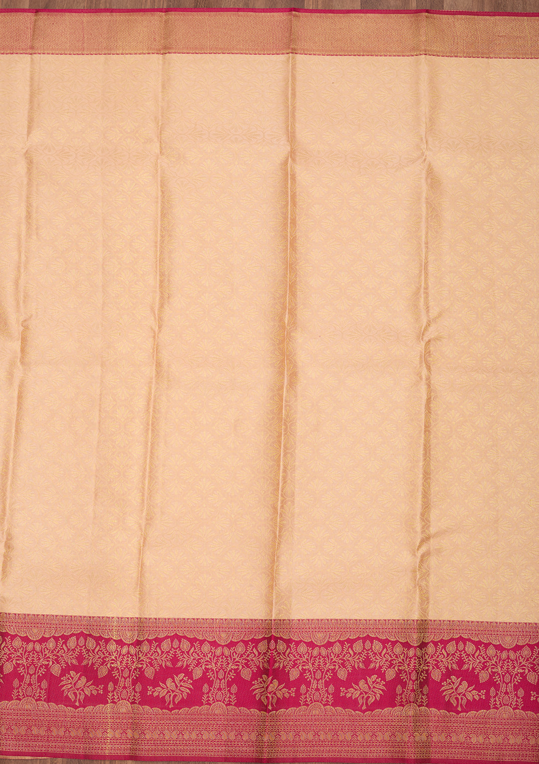 Cream Dharmavaram Art Silk Saree