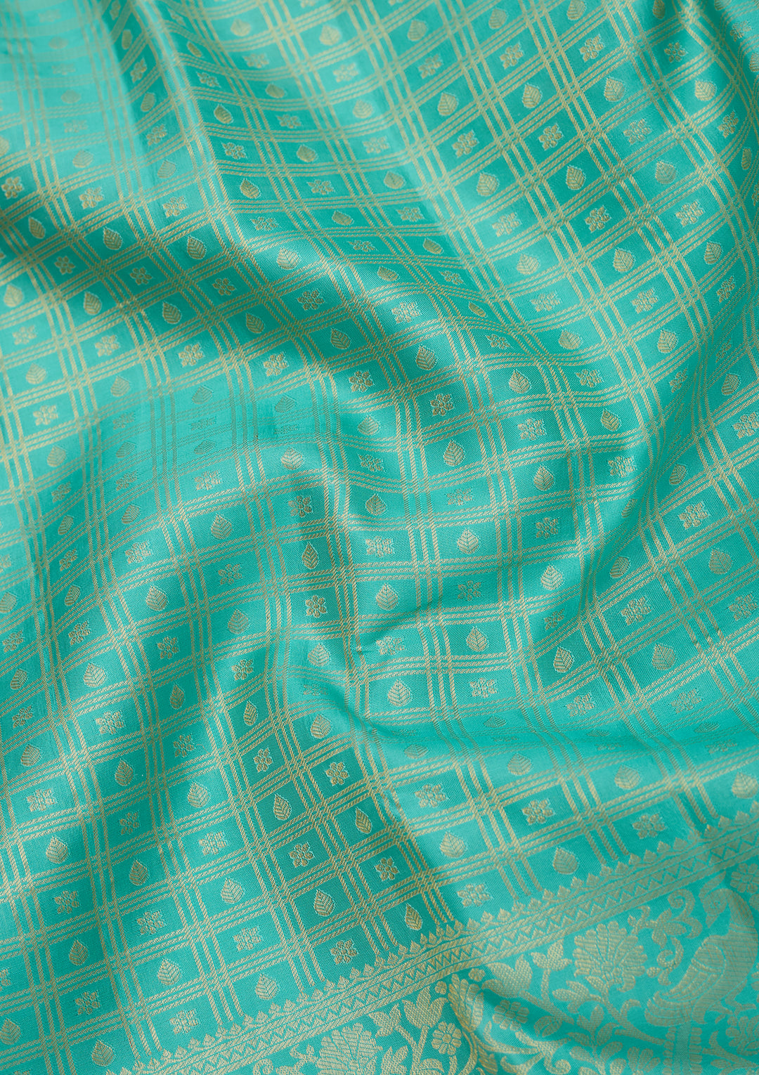 Sea Green Dharmavaram Pure Silk Saree