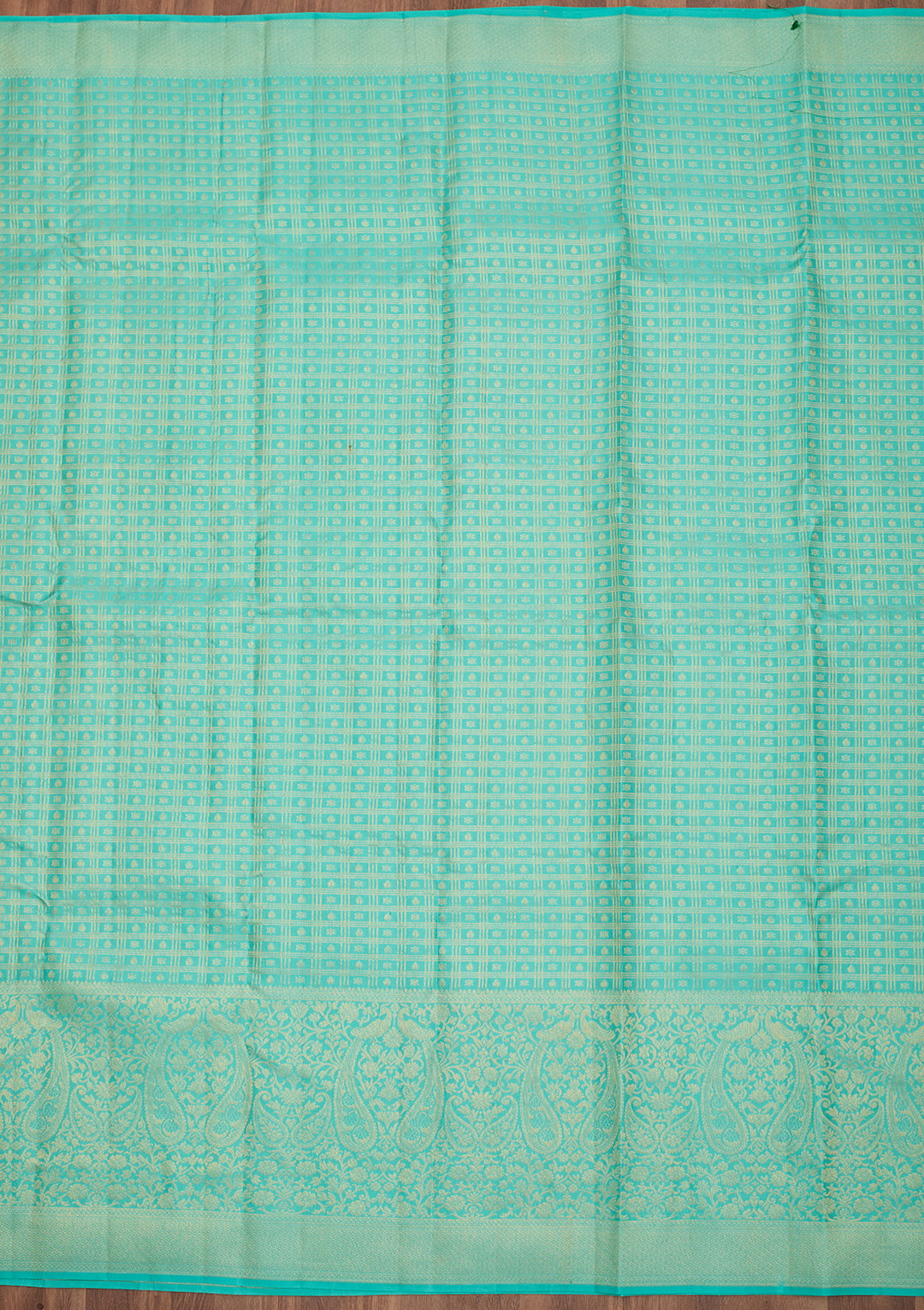 Sea Green Dharmavaram Pure Silk Saree