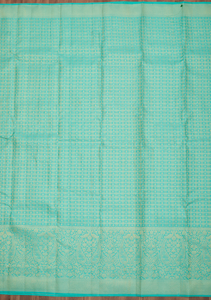 Sea Green Dharmavaram Pure Silk Saree