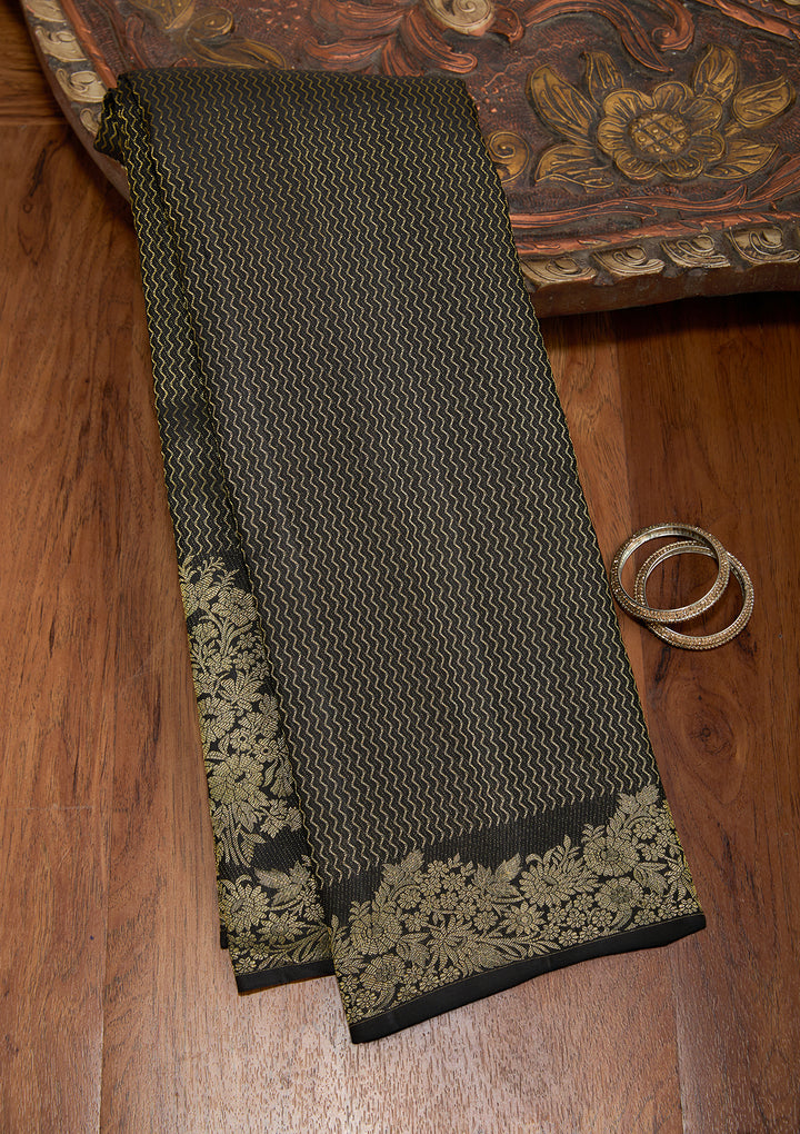 Black Dharmavaram Pure Silk Saree