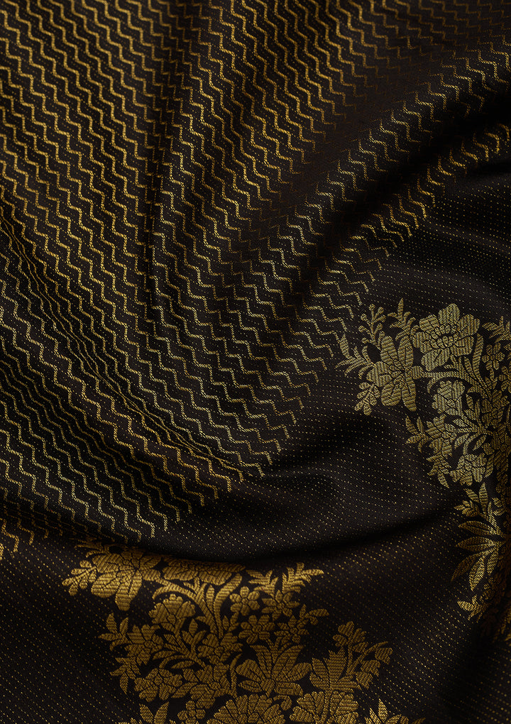 Black Dharmavaram Pure Silk Saree
