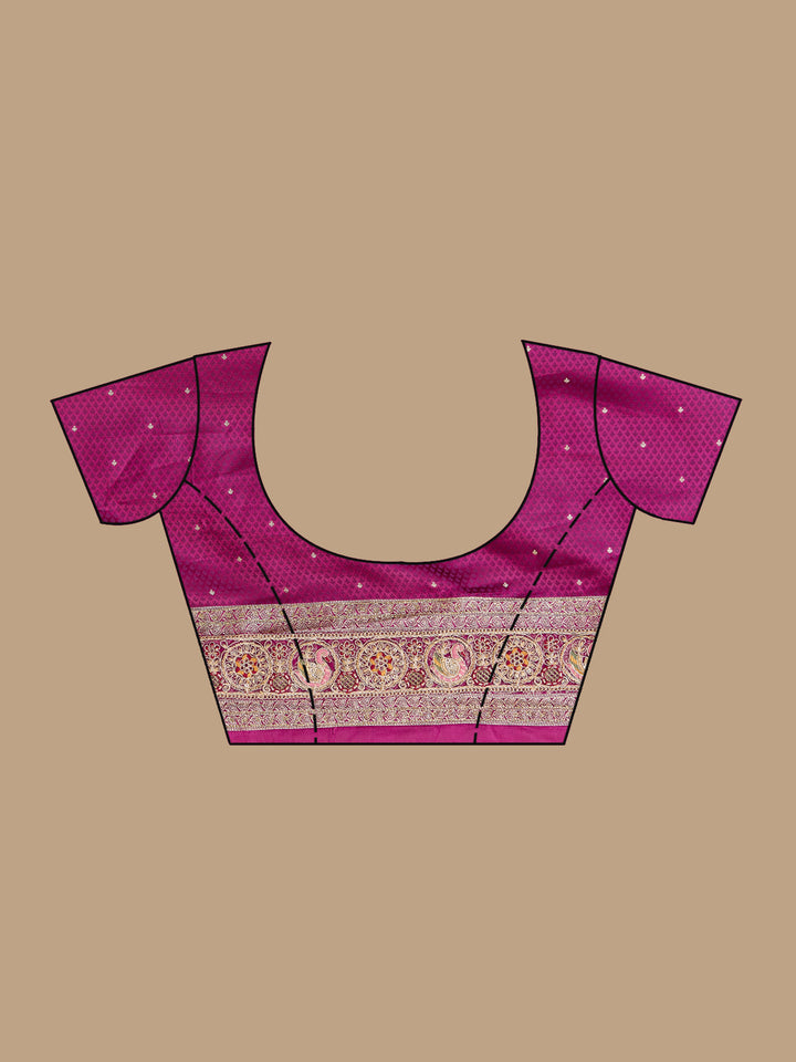Wine Banarasi Art Silk Saree With Matching Blouse Piece