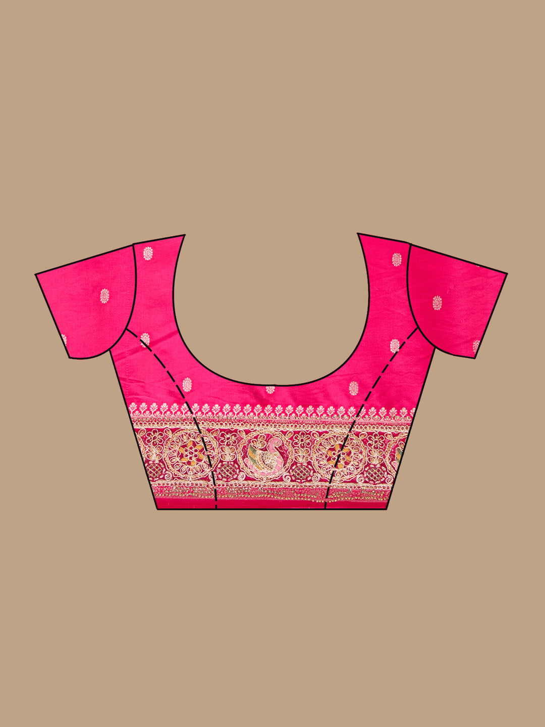Magenta Pink Banarasi Art Silk Saree With Matching Blouse Piece