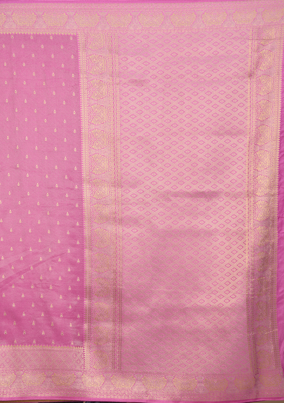 Lavender Silk Buti Saree With Matching Blouse Piece