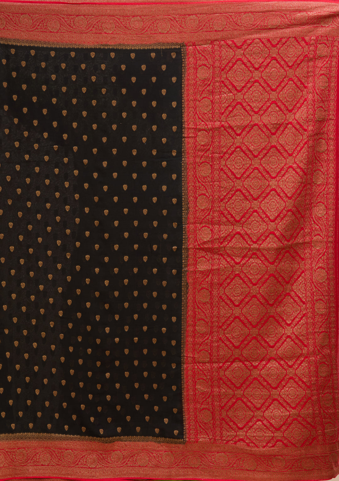 Black Art Silk Buti Banarasi Saree With Matching Blouse Piece