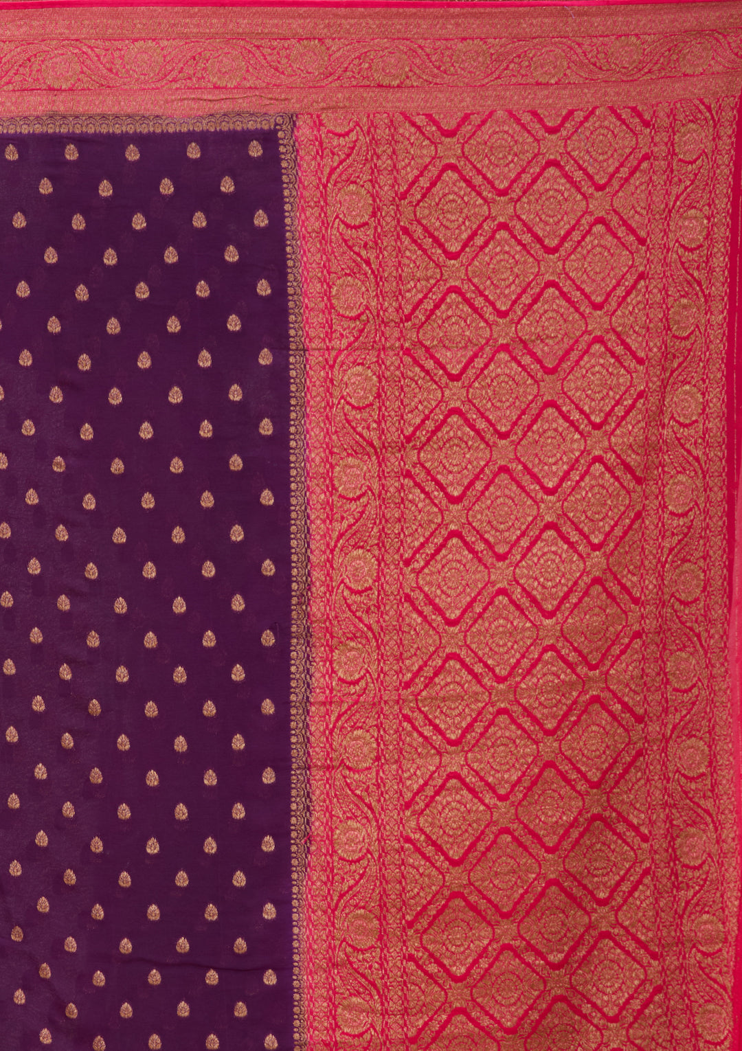 Purple Art Silk Buti Saree With Matching Blouse Piece