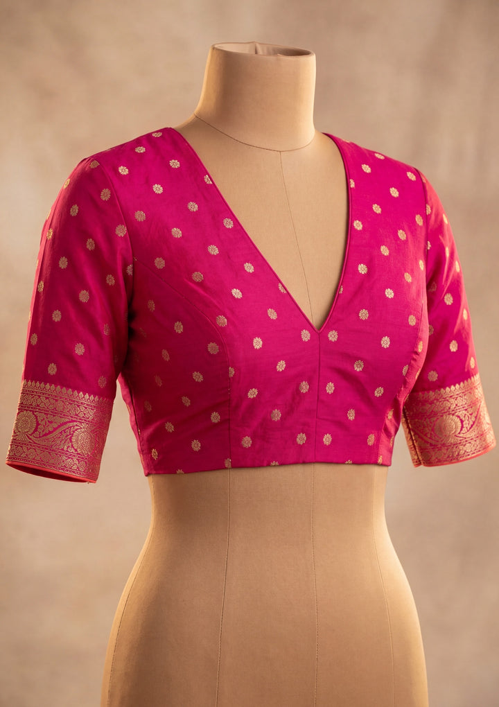 Purple Art Silk Buti Saree With Matching Blouse Piece