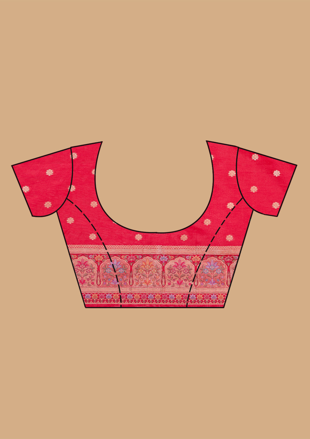Red Banarasi Art Silk Saree With Matching Blouse Piece