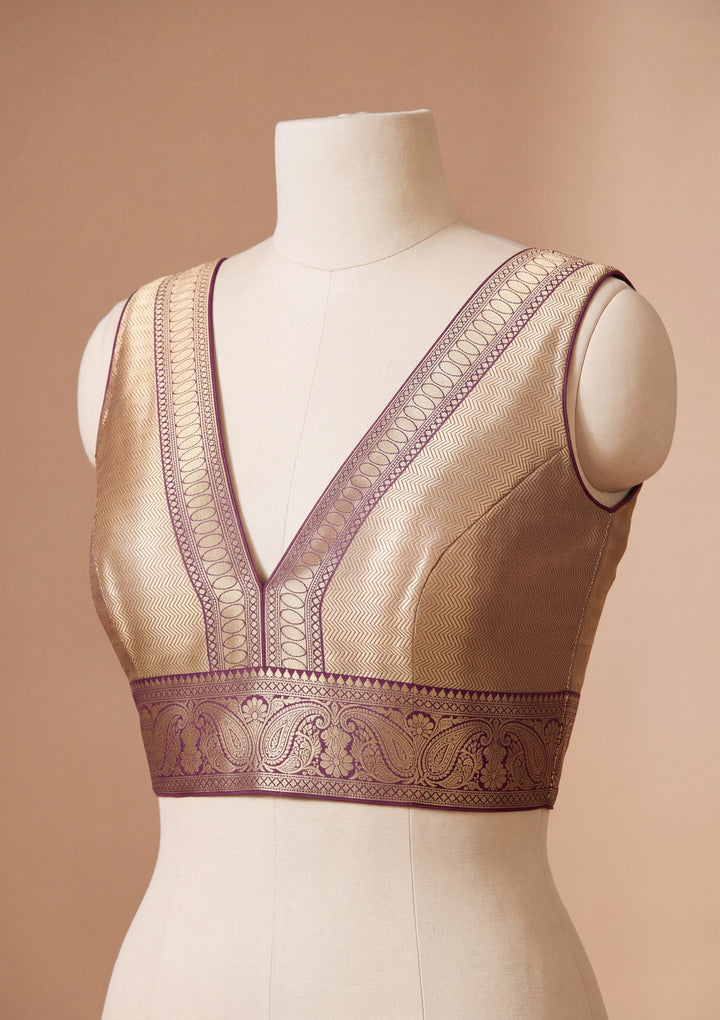 Dark Maroon Art Silk Buti Saree With Matching Blouse Piece
