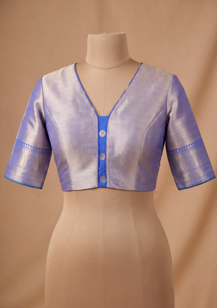 Royal Blue Art Silk Buti Saree With Matching Blouse Piece