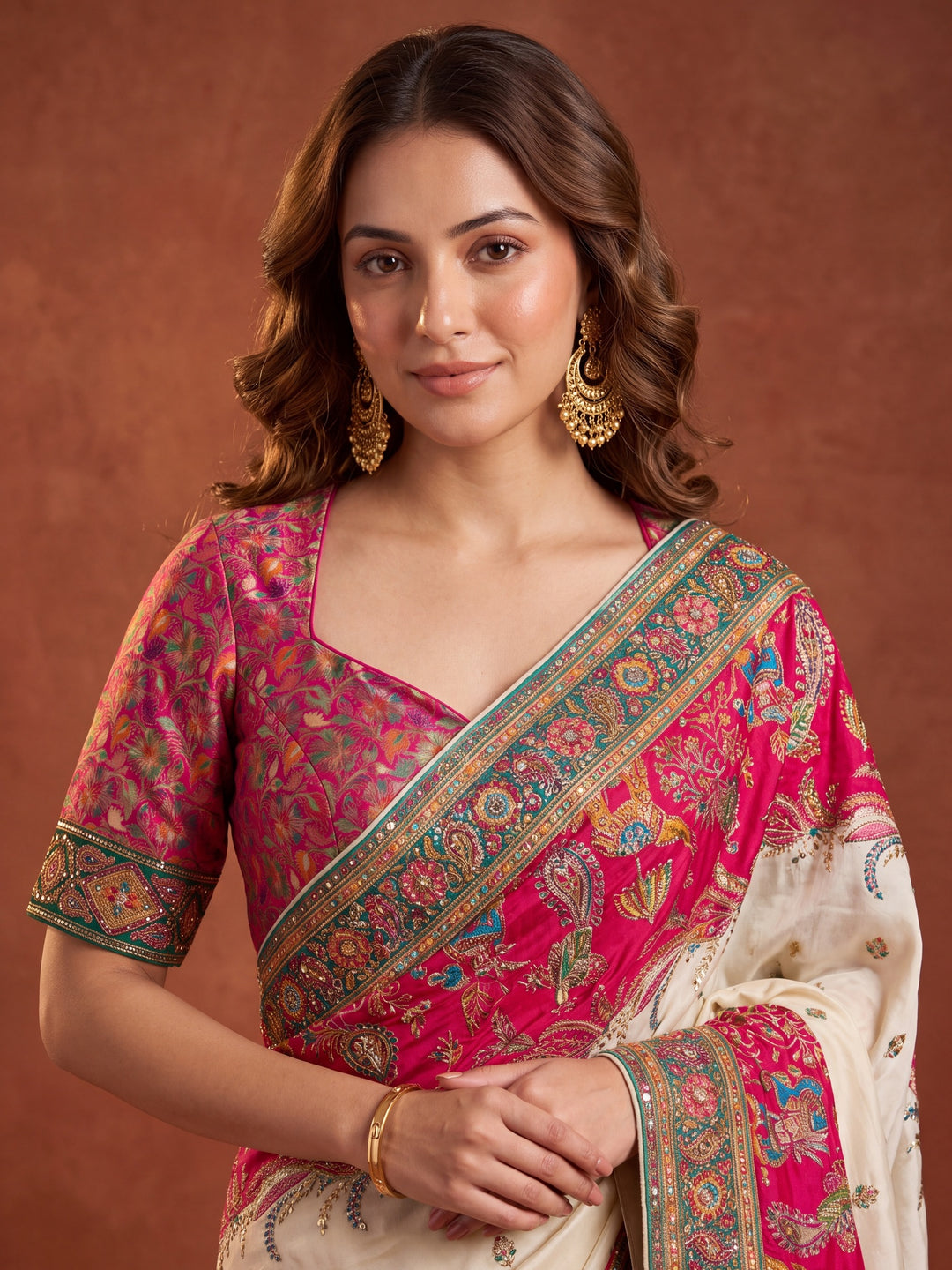 Baby Pink Silk Jaal Cutdana Saree With Matching Blouse Piece