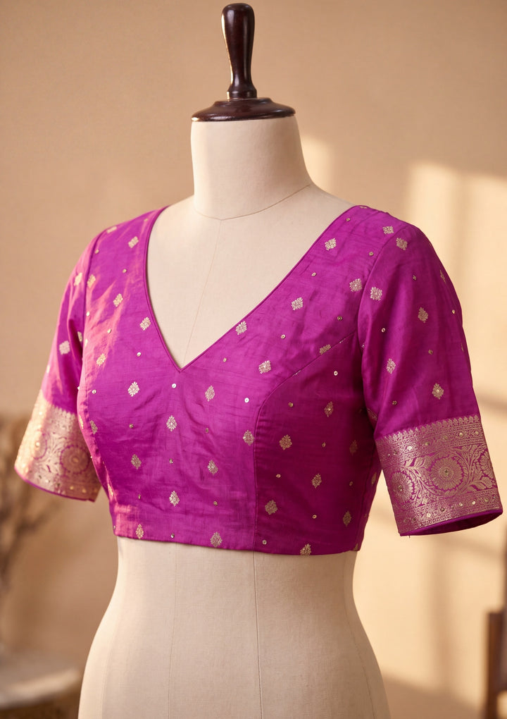 Wine Art Silk Jaal Cutdana Saree With Matching Blouse Piece