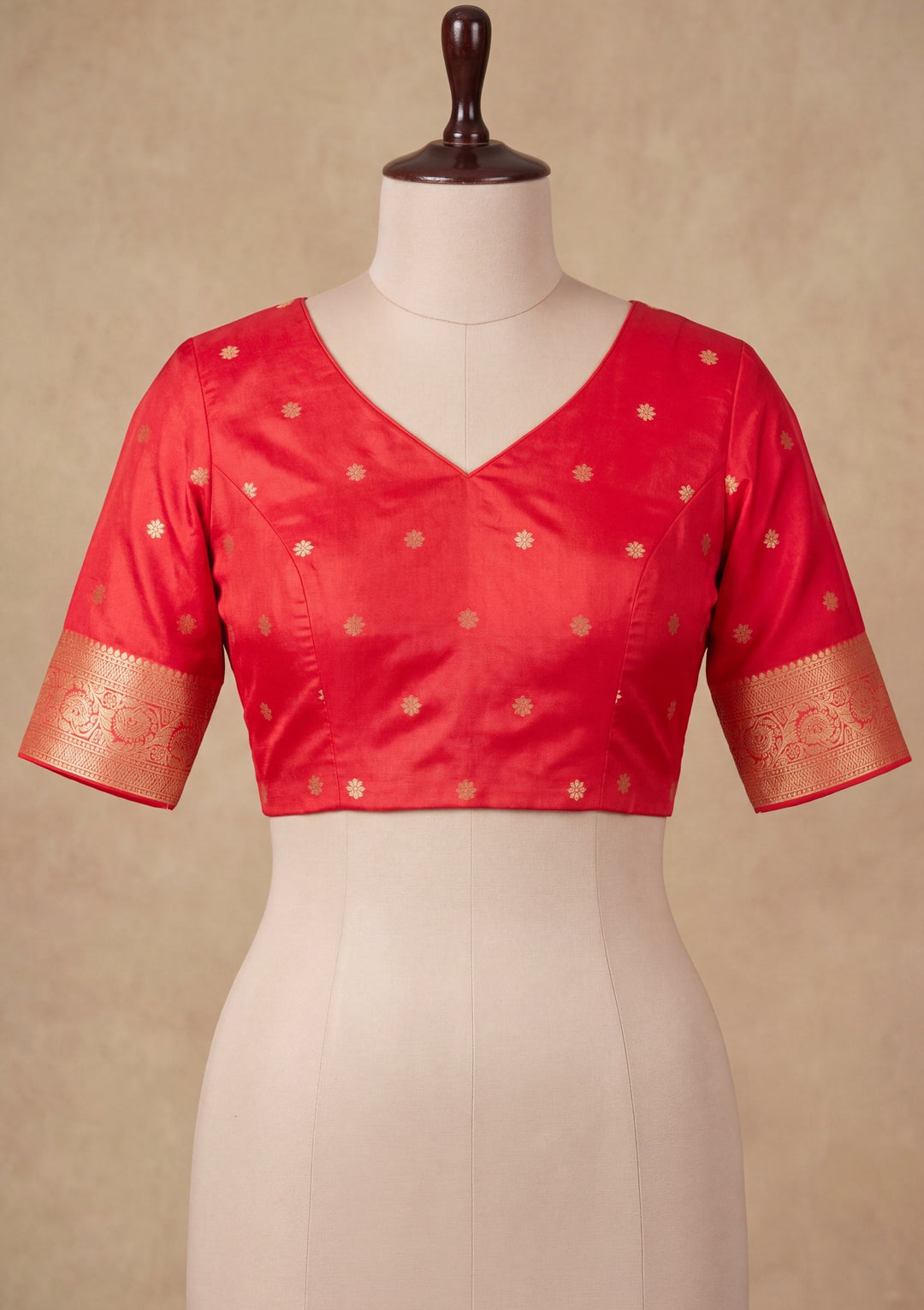 Red Art Silk Buti Saree With Matching Blouse Piece