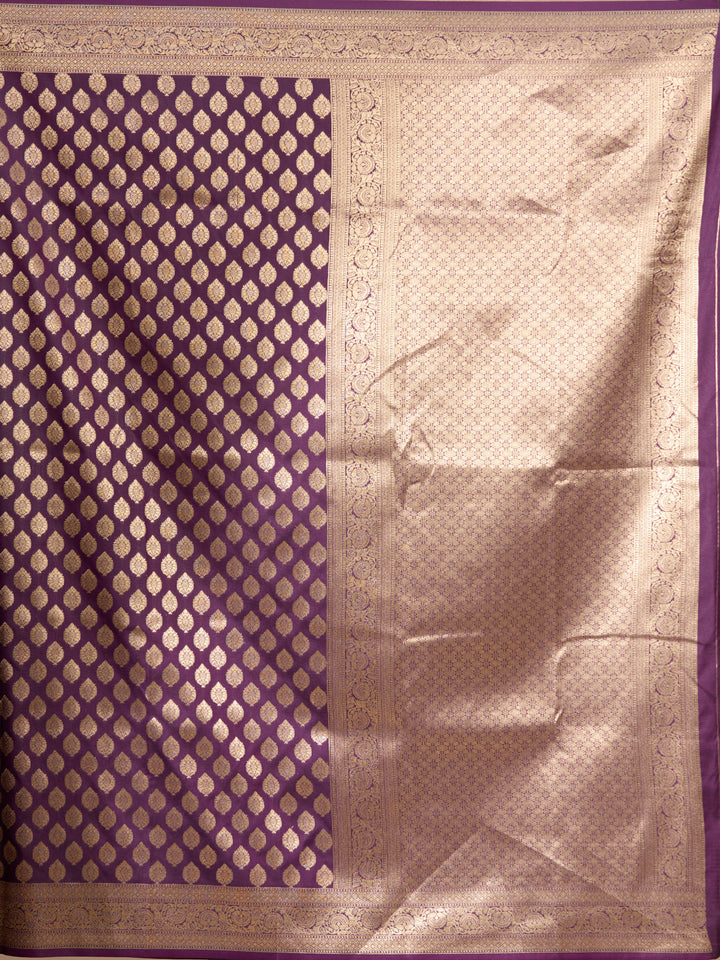 Wine Art Silk Buti Saree With Matching Blouse Piece
