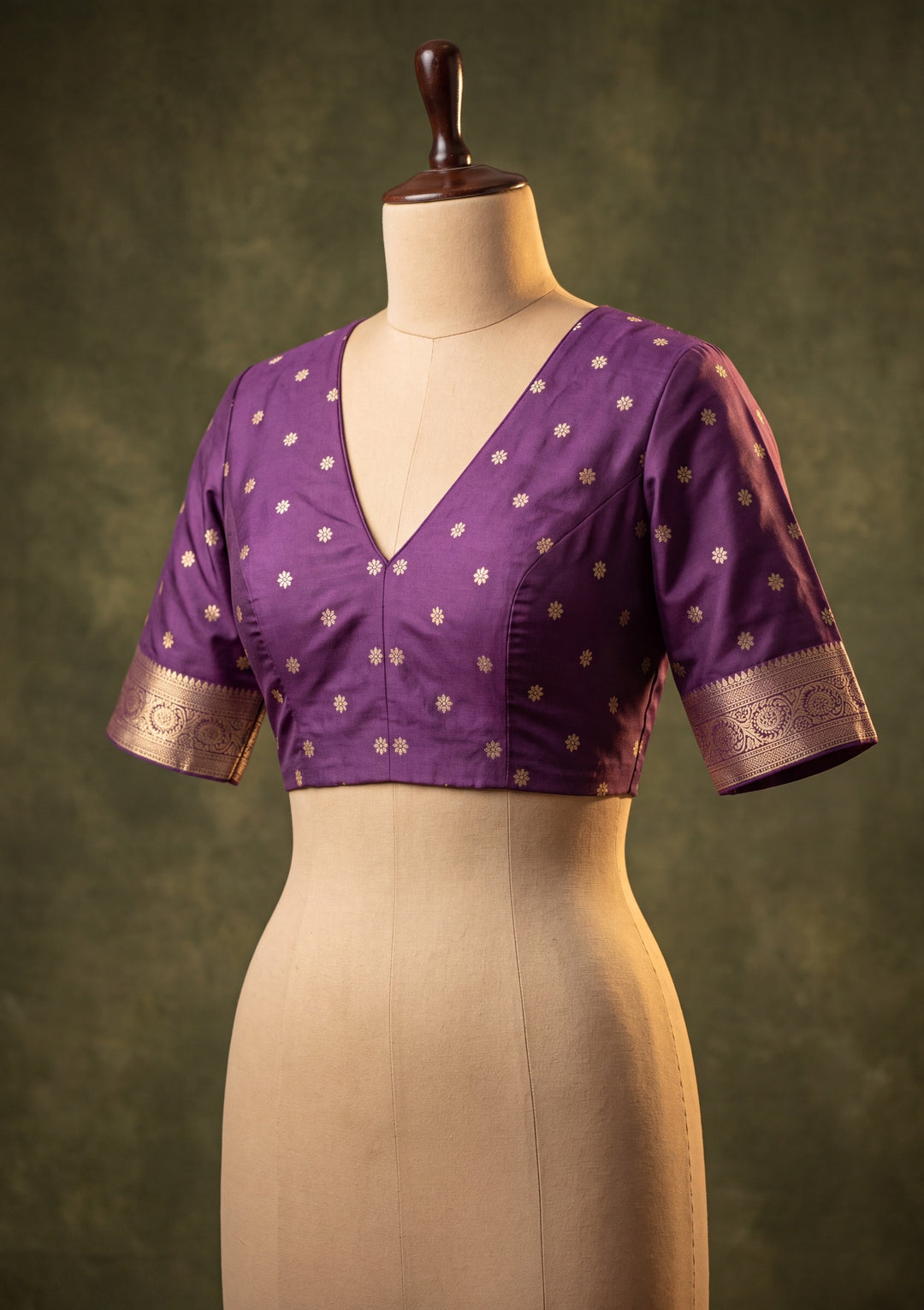 Wine Art Silk Buti Saree With Matching Blouse Piece