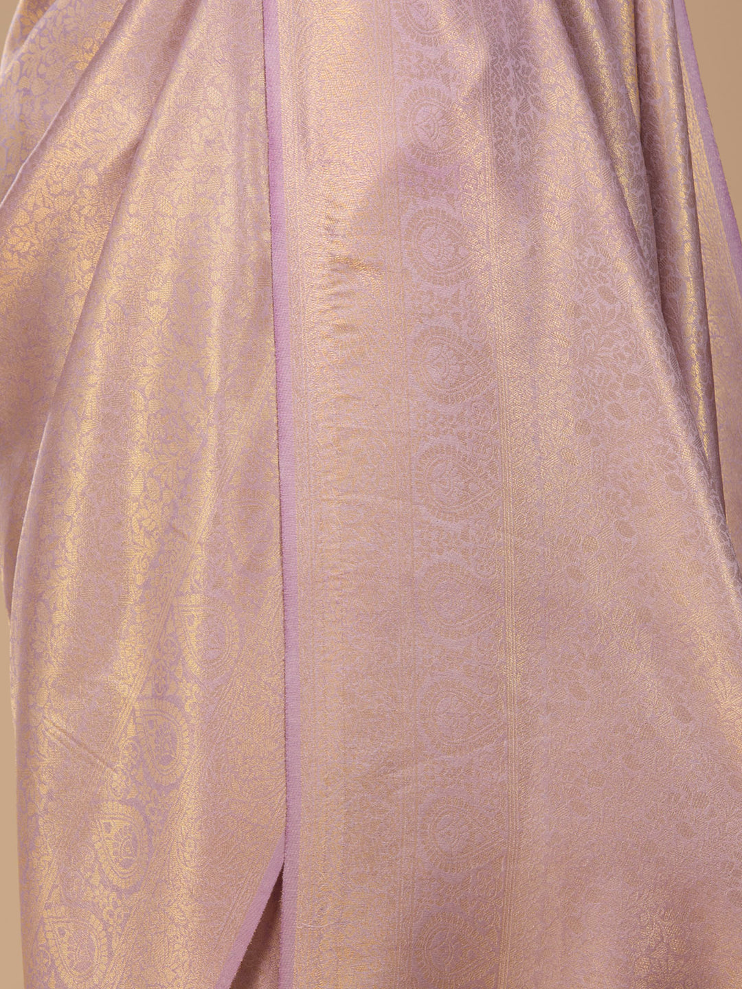 Lavender Silk Jaal Saree With Matching Blouse Piece