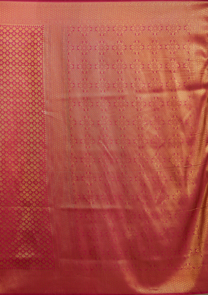 Maroon Silk Jaal Saree With Matching Blouse Piece