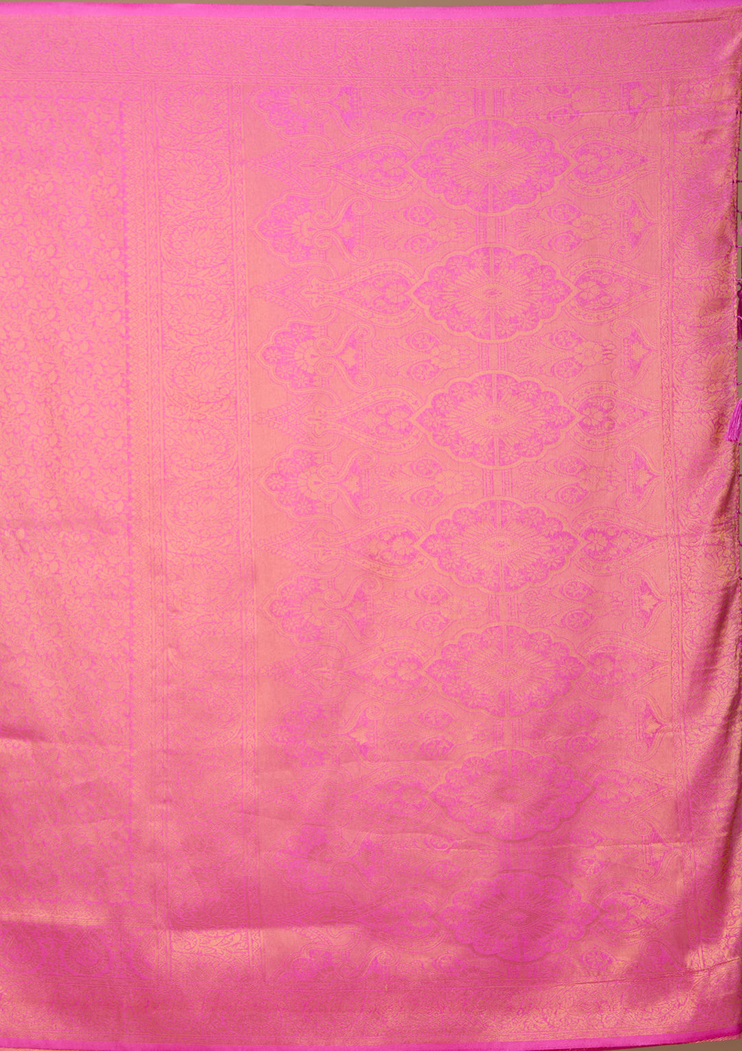 Baby Pink Art Silk Kanjivaram Jaal Saree With Matching Blouse Piece