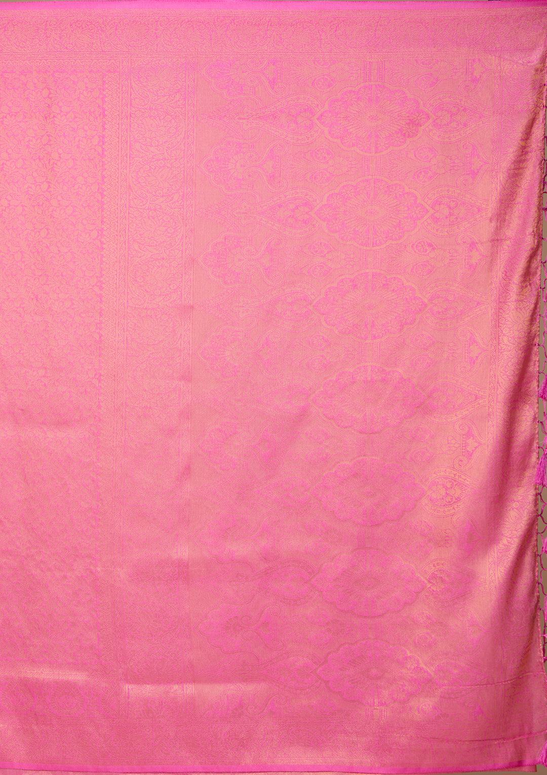 Pink Art Silk Kanjivaram Jaal Saree With Matching Blouse Piece
