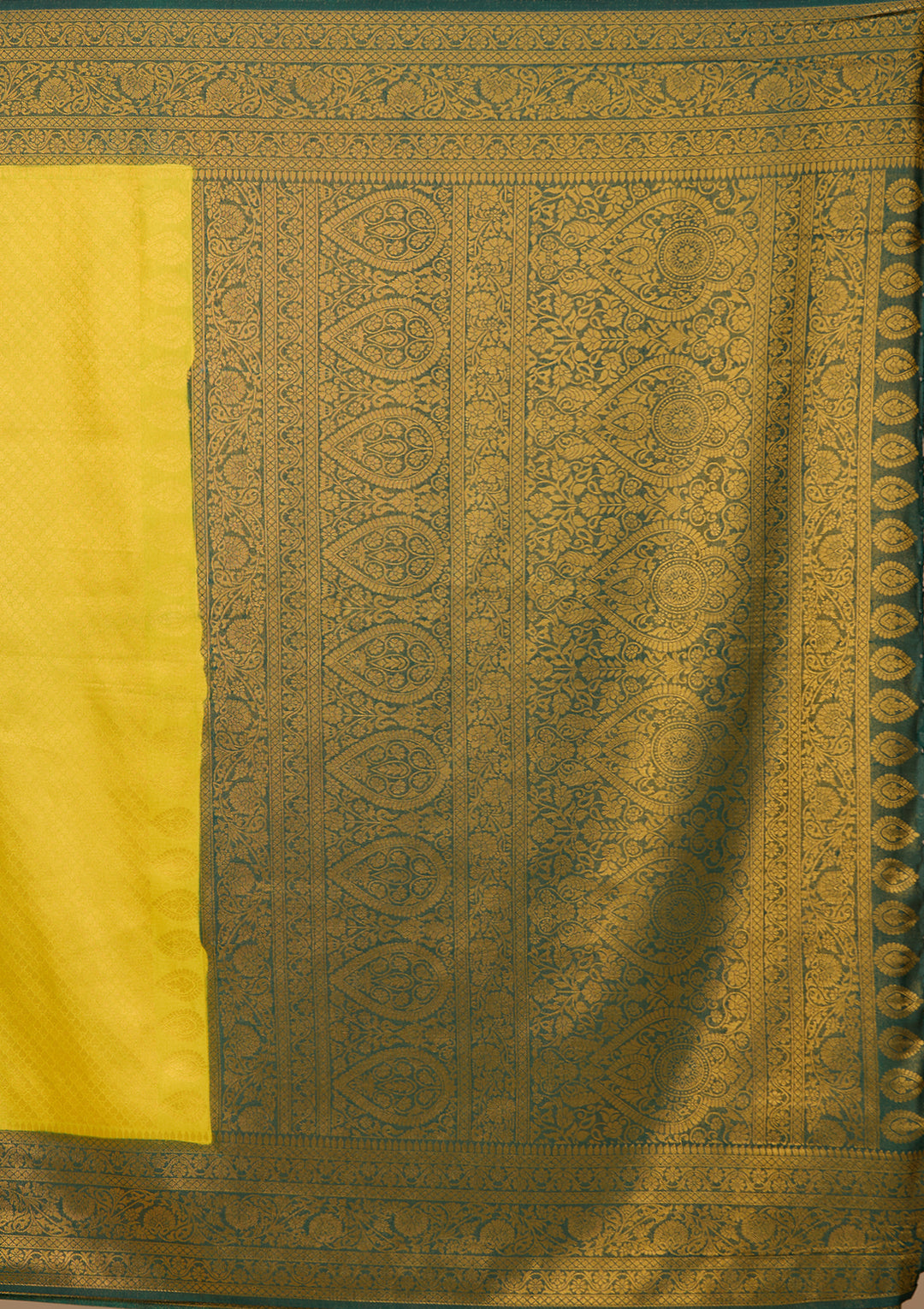 Lime Green Silk Saree With Matching Blouse Piece