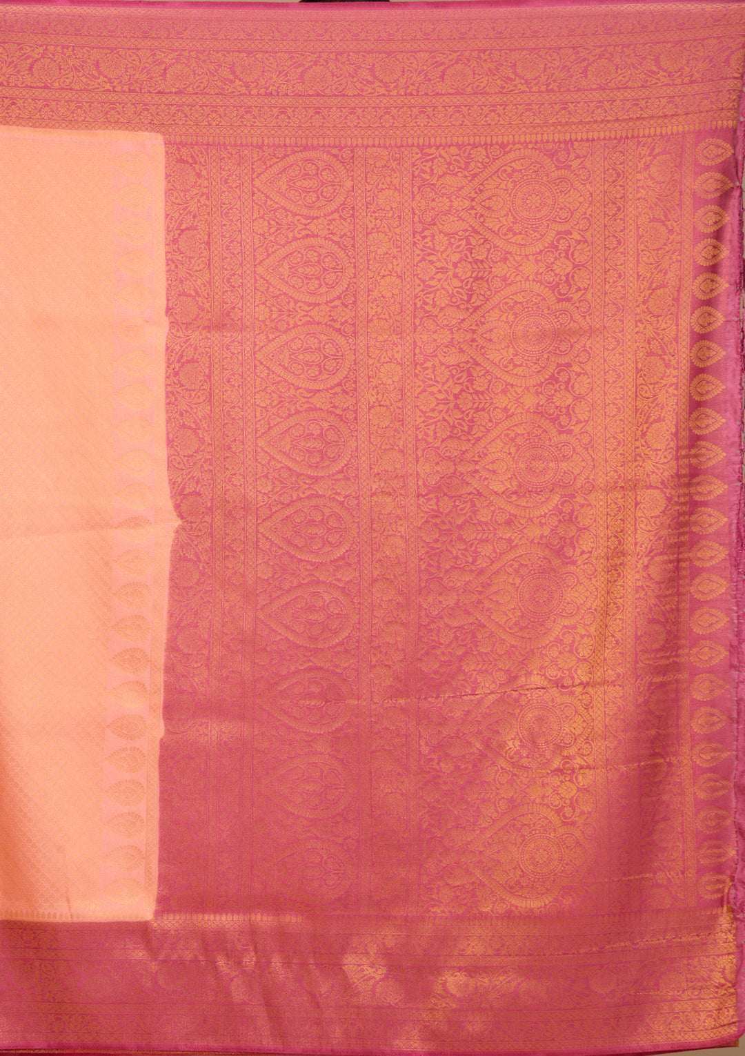 Peach Silk Jaal Saree With Matching Blouse Piece
