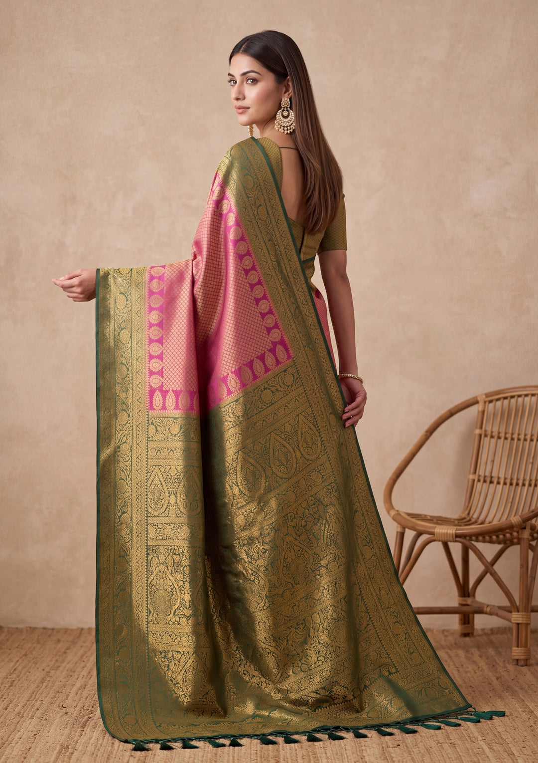 Wine Silk Jaal Saree With Matching Blouse Piece