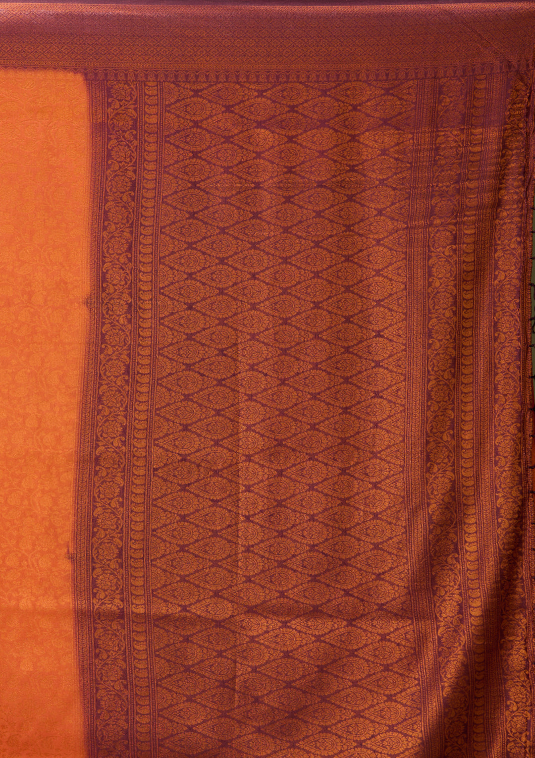 Rust Art Silk Jaal Saree With Matching Blouse Piece