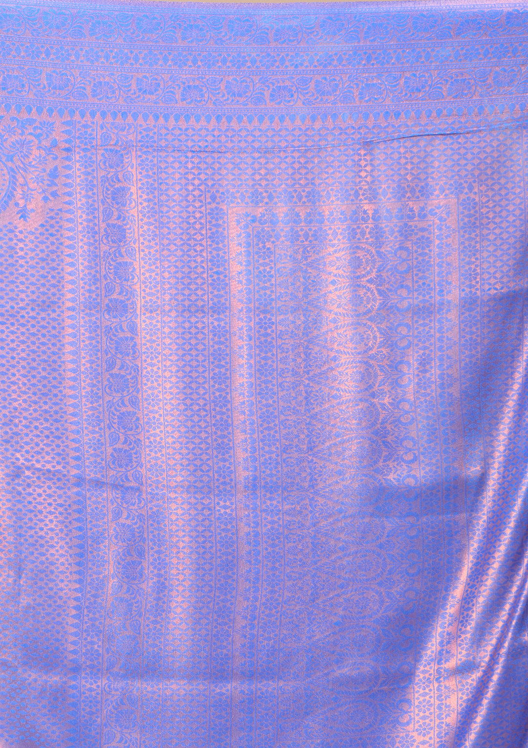 Royal Blue Art Silk Jaal Saree With Matching Blouse Piece