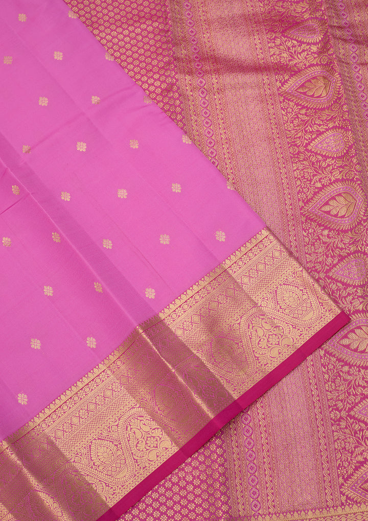 Dark Lavender Dharmavaram Pure Silk Saree With Matching Blouse Piece
