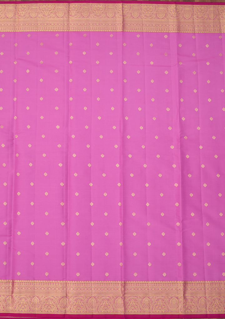 Dark Lavender Dharmavaram Pure Silk Saree With Matching Blouse Piece