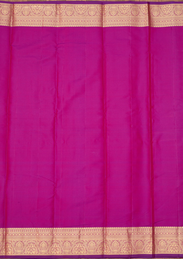 Onion Pink Dharmavaram Pure Silk Saree With Matching Blouse Piece