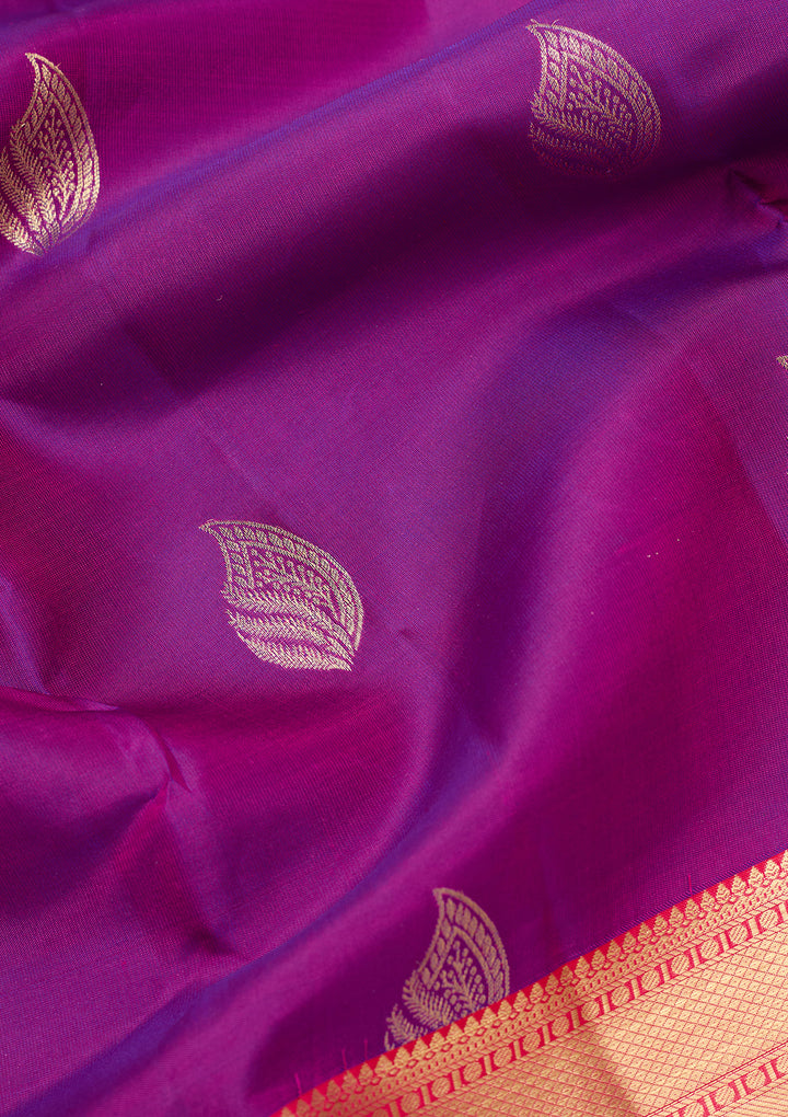 Purple Dharmavaram Pure Silk Saree With Matching Blouse Piece