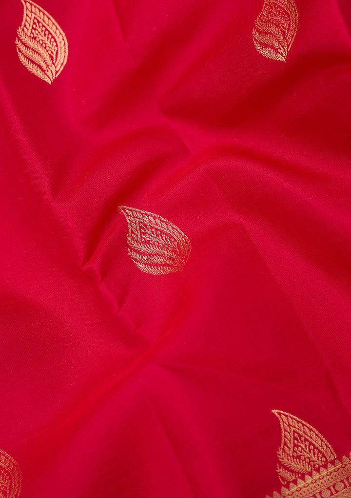 Rani Pink Dharmavaram Pure Silk Saree With Matching Blouse Piece