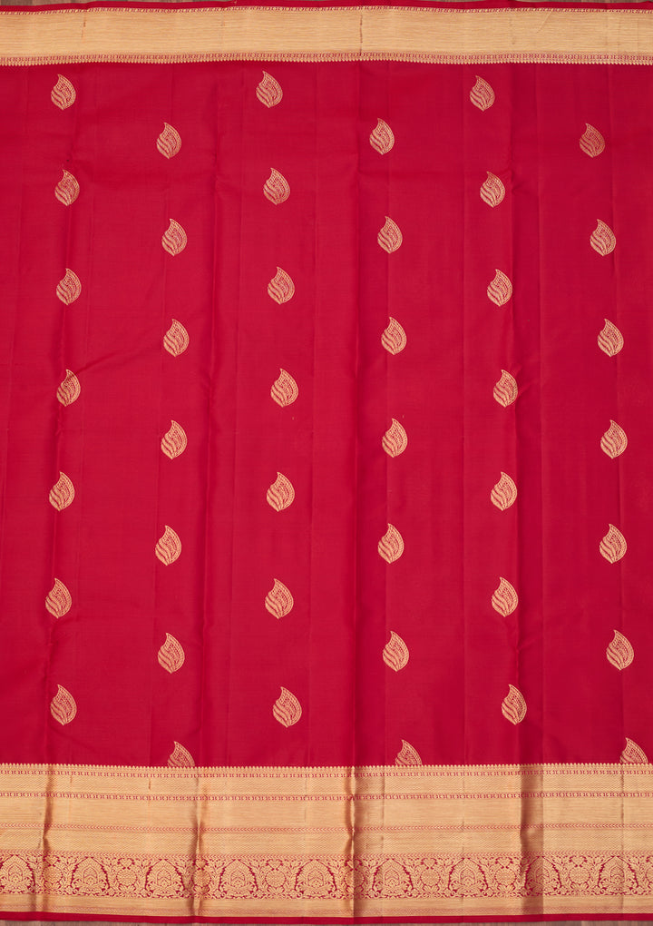Rani Pink Dharmavaram Pure Silk Saree With Matching Blouse Piece