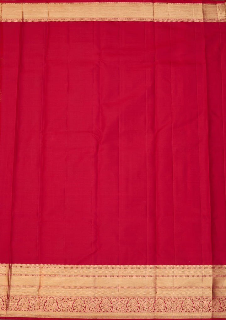 Rani Pink Dharmavaram Pure Silk Saree With Matching Blouse Piece