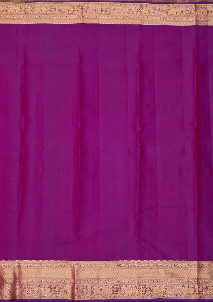 Peach Dharmavaram Pure Silk Saree With Matching Blouse Piece
