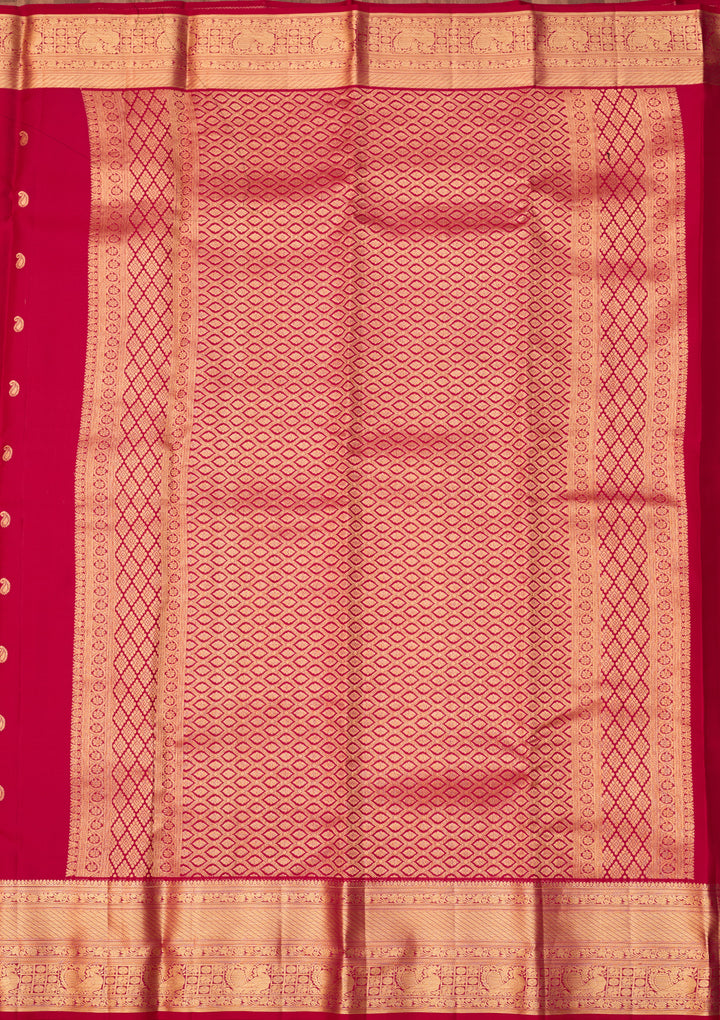 Rani Pink Dharmavaram Pure Silk Saree With Matching Blouse Piece