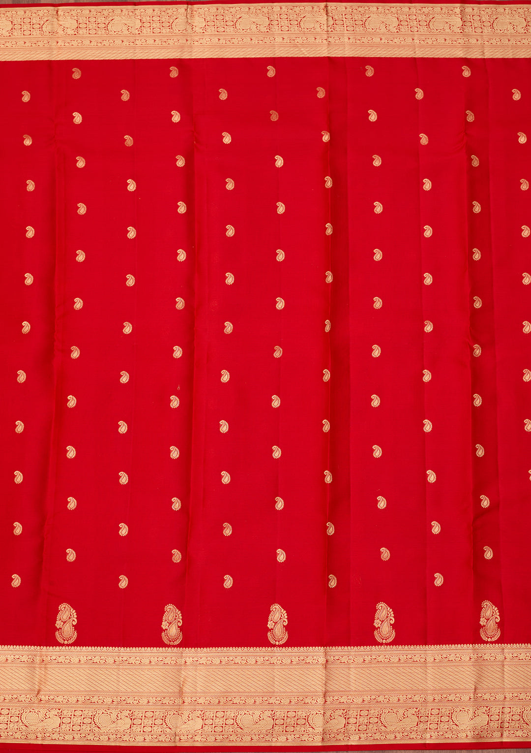Red Dharmavaram Pure Silk Saree With Matching Blouse Piece