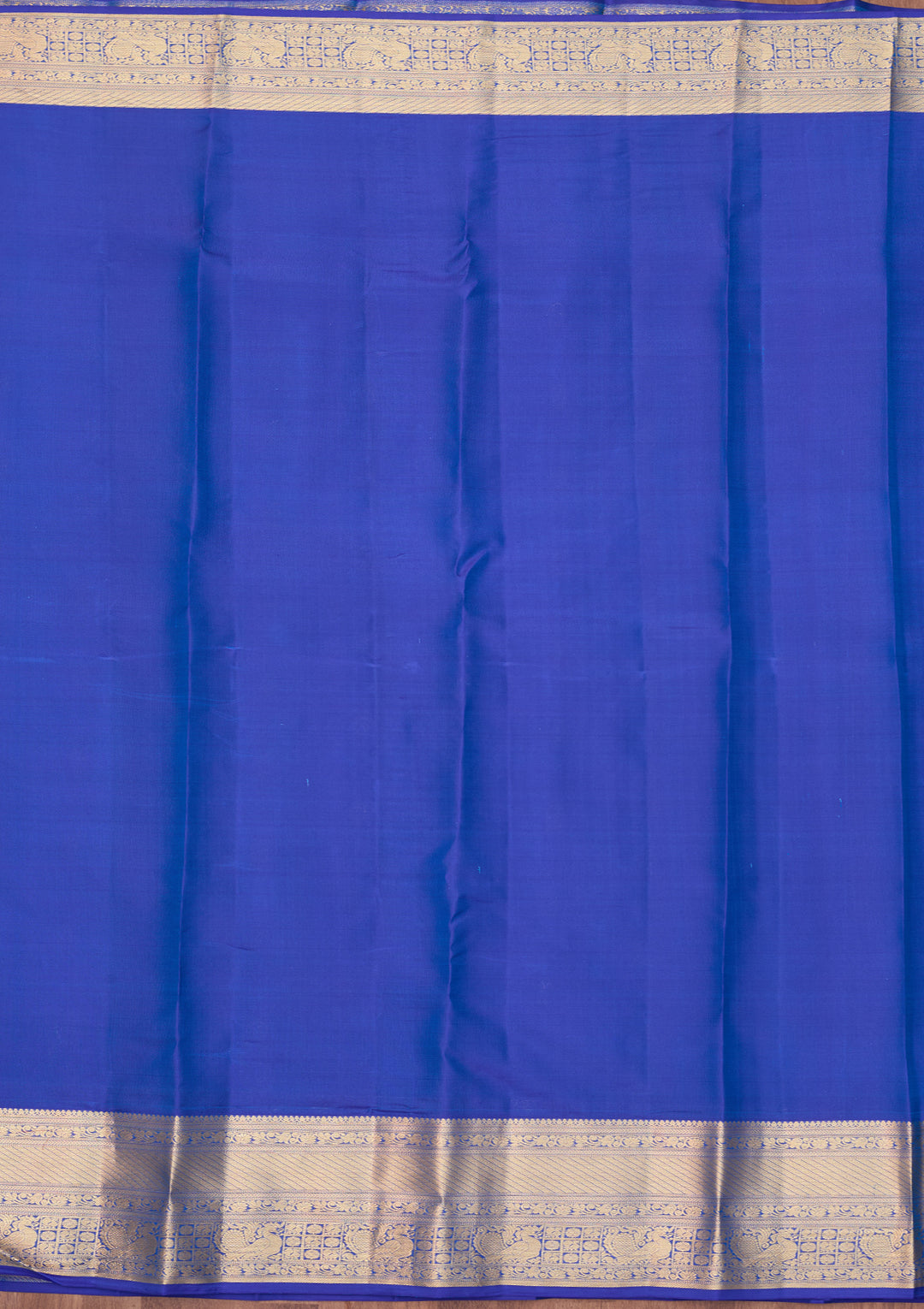 Turquoise Blue Dharmavaram Pure Silk Saree With Matching Blouse Piece