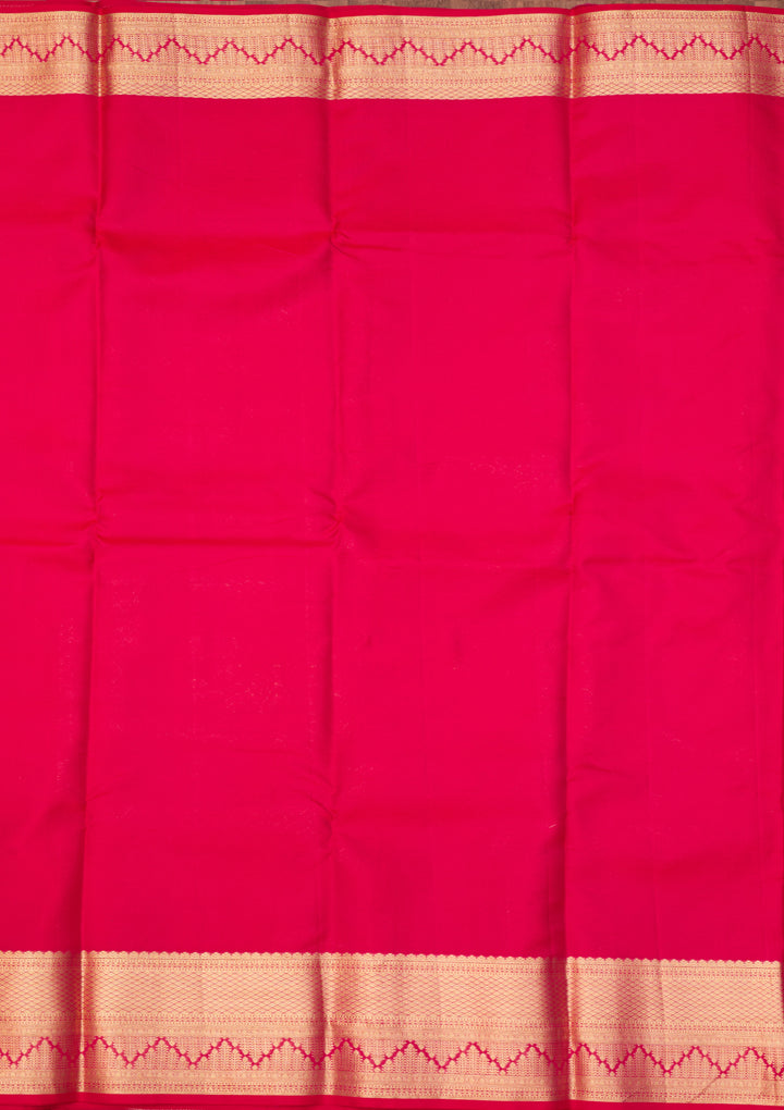 Rani Pink Dharmavaram Pure Silk Saree With Matching Blouse Piece