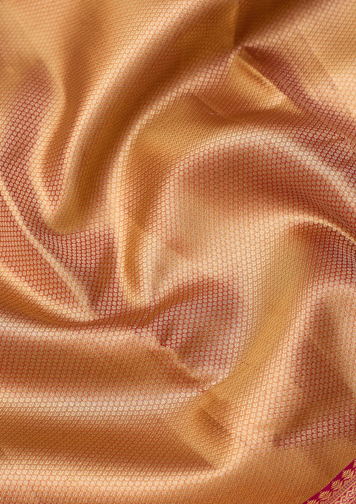 Rani Pink Dharmavaram Tissue Silk Saree With Matching Blouse Piece