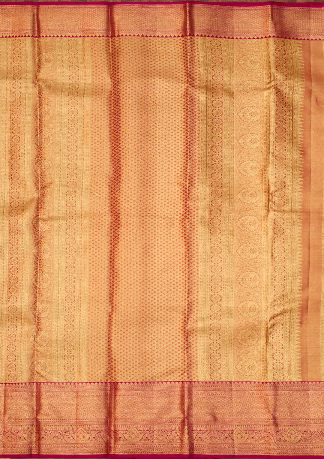 Rani Pink Dharmavaram Tissue Silk Saree With Matching Blouse Piece