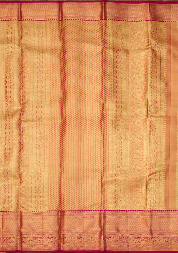 Rani Pink Dharmavaram Tissue Silk Saree With Matching Blouse Piece