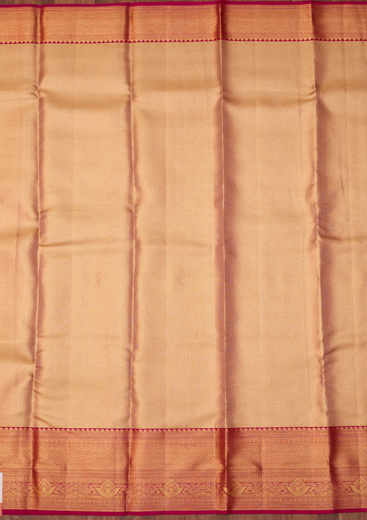 Rani Pink Dharmavaram Tissue Silk Saree With Matching Blouse Piece