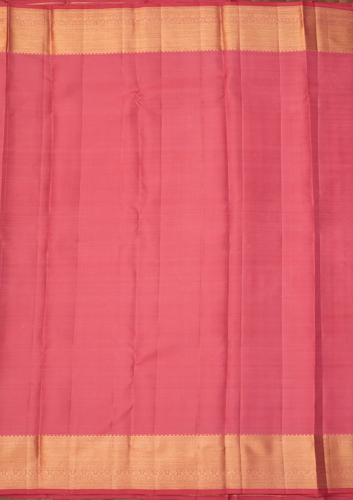 Pink Dharmavaram Pure Silk Saree With Matching Blouse Piece