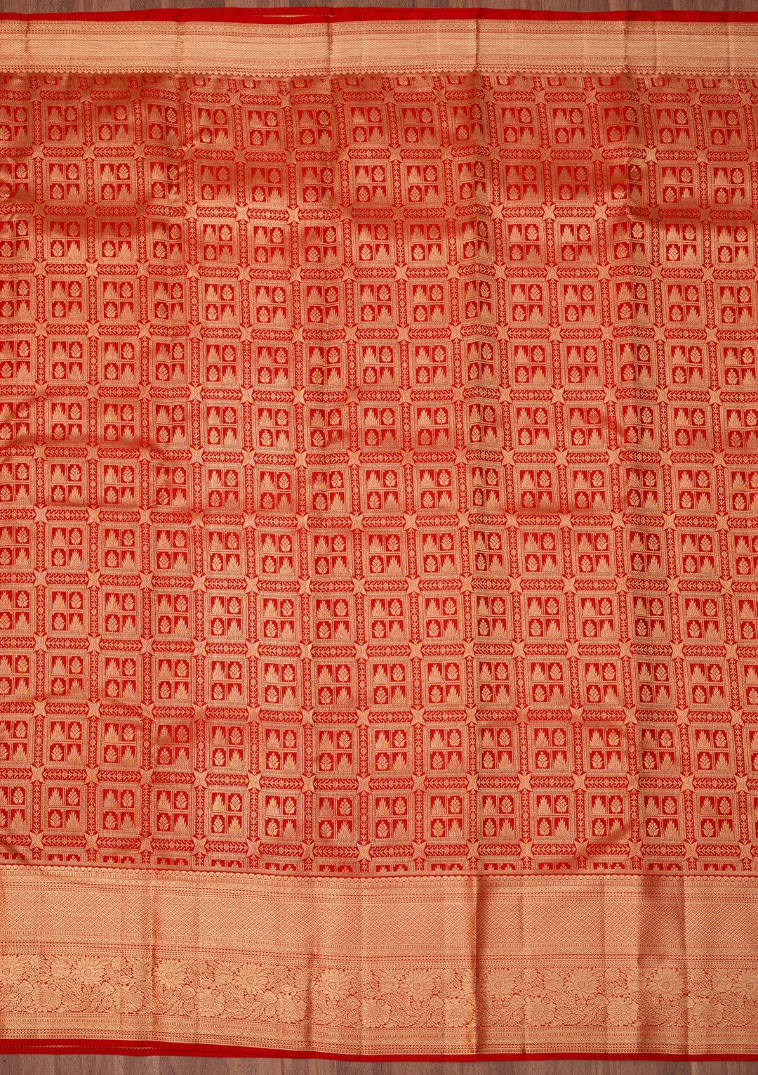 Red Dharmavaram Pure Silk Saree With Matching Blouse Piece