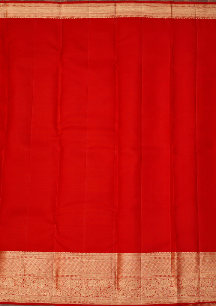 Red Dharmavaram Pure Silk Saree With Matching Blouse Piece